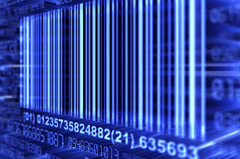 Blue digital barcodes
